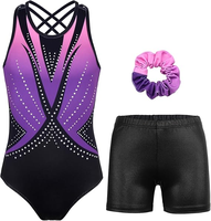 Meilleure vente de justaucorps de gymnastique et de ballet sans manches de style simple ensembles de performance d'épissage par sublimation pour enfants