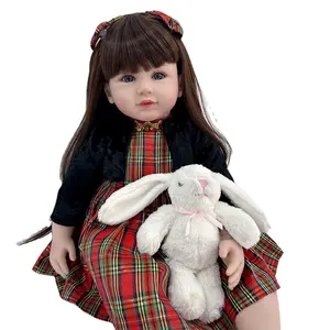 Кукла реборн силиконовая, Реалистичная мягкая кукла принцессы для новорожденных, 24 дюйма, 60 см