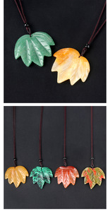 Collana con Foglia d'Acero Canadese in Agata <span class=keywords><strong>di</strong></span> <span class=keywords><strong>Cristallo</strong></span> Naturale, <span class=keywords><strong>Occhio</strong></span> <span class=keywords><strong>di</strong></span> <span class=keywords><strong>Tigre</strong></span> e Quarzo Rosa - Fornitura Transfrontaliera - Product Image 6