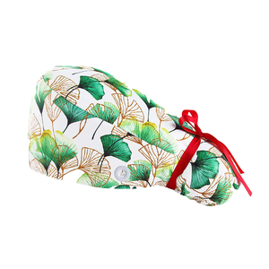 Bonnets de travail ajustables pour infirmières dentaires, type turban bouffant avec ouverture pour queue de cheval et broderie 3D - Product Image 6