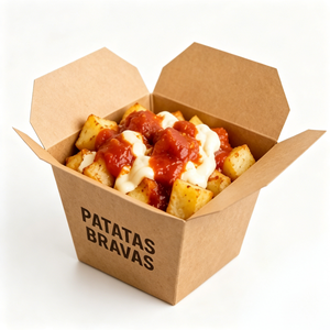 Caja de Snacks al por Mayor, <span class=keywords><strong>Tapas</strong></span> Españolas, Patatas Bravas, <span class=keywords><strong>Papas</strong></span> Fritas, Comida Callejera, Envases Desechables para Alimentos, Caja para Snacks - Product Image 4