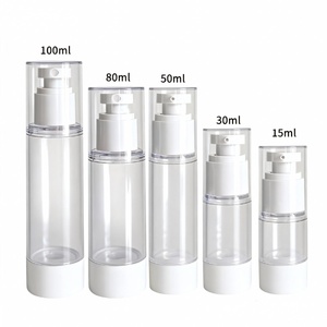 Emballage de soins de la peau en plastique rechargeable haut de gamme 120 ml 100 ml 50 ml 15 ml 5 ml Bouteille à pompe à crème sans air - Product Image 4