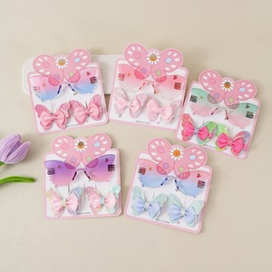 New Kids Butterfly Sunglasses Hair <b>Clip</b> Set Korean Glitter <b>Bow</b> Hair Barrettes Cute Girls Party Eyewear Hair Accessories Kit - Product Image 4