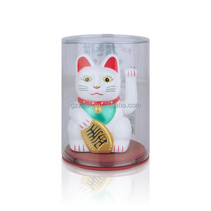 Japanese Waving Beckoning Maneki Neko 3 Inch Solar Powered Plastic Lucky <strong>Cat</strong> <strong>Figurine</strong> for Shop Business Ornament Home Decoration - Product Image 1