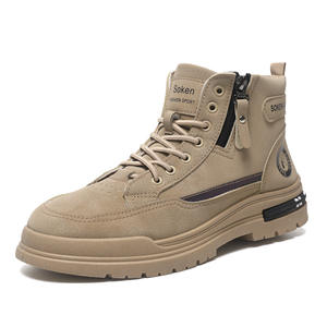 Chaussures de travail d'hiver pour hommes Bottes Martin Antidérapantes Résistantes à l'usure Outillage Doublure Polaire Coton Chaud pour la Marche - Product Image 1