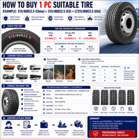 NUEVO EN OFERTA, Neumático Radial Sin Cámara LT 315/70R22.5 para Camiones SINOTRUK HOWO SHACMAN AUMAN, Camiones de Carga, Autobuses y Autocares