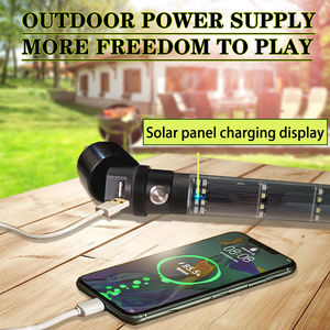 Lampe de <span class=keywords><strong>camping</strong></span> LED portable étanche auto-défense en alliage d'aluminium lampe de poche USB rechargeable panneau solaire pour la pêche en voiture - Product Image 5