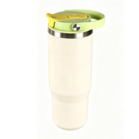 Gobelet isotherme esthétique de 40 oz style crème glacée pastel avec paille, sans BPA, anti-fuite, pour voyage
