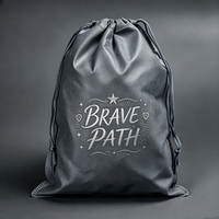 Sac à cordon non tissé, écologique, recyclable, pochette de rangement, sac cadeau de voyage, emballage avec logo personnalisé pour la publicité