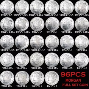 Juego completo UNC USA (1878-1921) P/S/D/O/CC 96 piezas Monedas de dólar Morgan Regalos, Decoración del hogar - Product Image 1