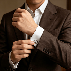 <b>Men's</b> Dress Stainless Steel Cufflinks Stylish Round Rustproof Cufflinks for Office Formal Occasion - Product Image 2