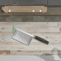 Couteau à frites portable en acier inoxydable, gadget de cuisine pour couper les légumes et les fruits, outil de cuisine, éplucheur de pommes de terre à bords ondulés