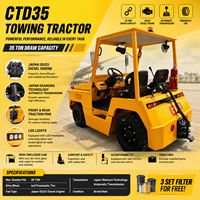 Traktor 35T CTD35: Mesin ISUZU, Transmisi Okamura, Drawbar 35kN, Ban Pneumatik, Kipas, Wiper.