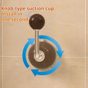 Salle de bain noyer ventouse crochet fort vide pas de poinçonnage adhésif crochet poids échelle stockage - Product Image 2
