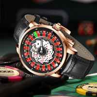 Montre mécanique en acier inoxydable unisexe PINDU Designs avec mouvement NH35A SEIKO, surface diamantée, étanche, bracelet en cuir 22 mm
