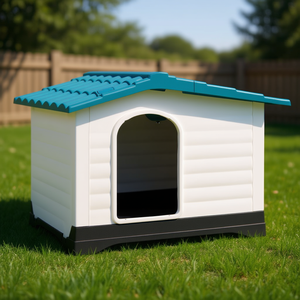 Casa para Perros de Polipropileno Azul, 35.6x26.8x26 Pulgadas, Muebles Modernos para Mascotas de Exterior para Perros Grandes, para Todas las Estaciones - Product Image 2