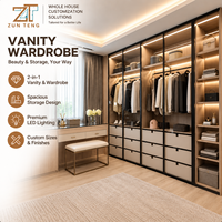 Armoire intégrée Eminent Zunteng avec porte vitrée et cadre en aluminium noir pour la décoration intérieure de la chambre principale d'un manoir de luxe