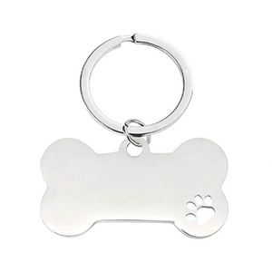 Personalize Engraving LOGO Blank Metal Bone Shape Dog Pet <b>ID</b> Name <b>Tags</b> with Key Ring - Product Image 5