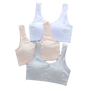 Ropa Interior para Niñas YCH, Tirantes Anchos, Sin Costuras, Tejido Elástico, Transpirable, para Estudiantes en Periodo <span class=keywords><strong>de</strong></span> <span class=keywords><strong>Pubertad</strong></span>, Talla Grande, Sujetador <span class=keywords><strong>de</strong></span> Algodón y Viscosa - Product Image 1