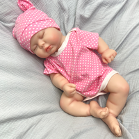 Boneka Reborn Perempuan 19" Desain Mulut Terbuka, Kulit Sudah Dicat, Realistis, Lembut, dan Fleksibel
