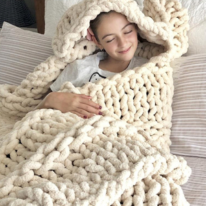 Hot Sale Super Chunky Chenille High Quality <strong>Knitted</strong> <strong>Throw</strong> <strong>Blanket</strong> - Product Image 3