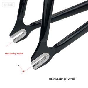Juego de Cuadro Completo 700C de Piñón Fijo - Cuadro de Aleación 6061 + Horquilla de Carbono + Caja de Dirección + Abrazadera de Asiento - Bicicleta de Pista de Una Velocidad con Freno V BB68 - Product Image 6
