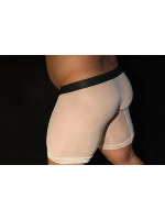 Boxers pour hommes jeunes ultra-fins, blancs, effet seconde peau, taille basse, motif uni, haute élasticité, rafraîchissants et respirants