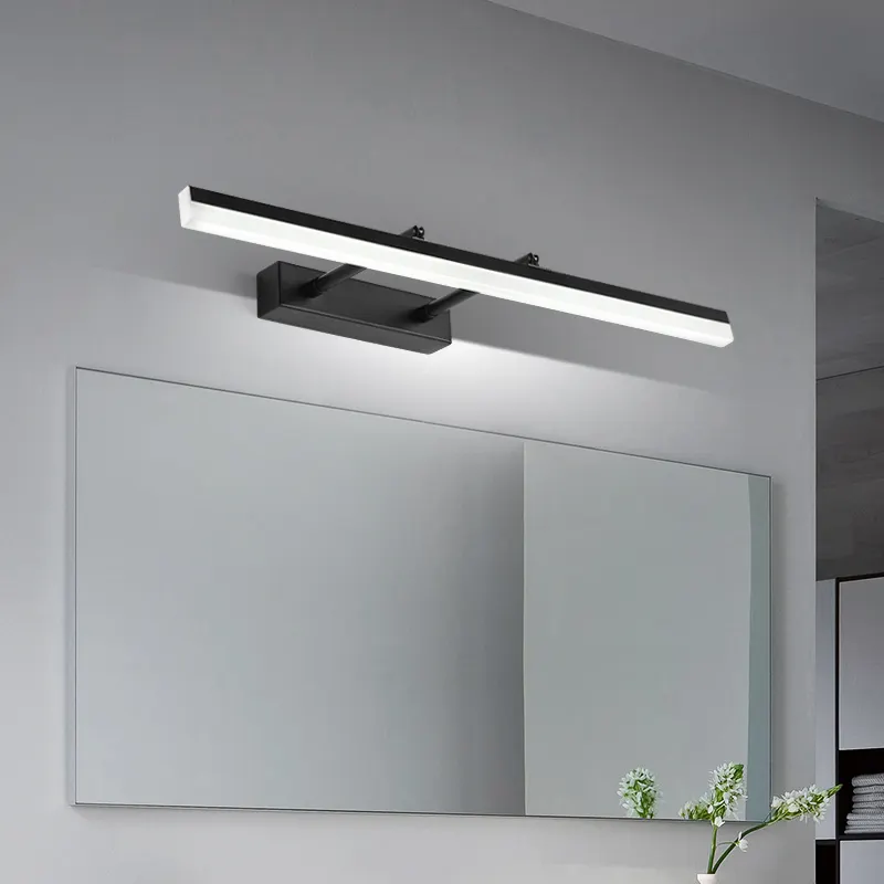 Nordique moderne Simple créatif mode LED avant lampe maquillage étanche Anti-buée toilette salle de bain miroir armoire lampe applique murale