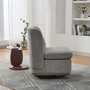 Silla Giratoria Moderna de 360° con Patas de Plástico y Asiento Acolchado de Chenilla, con Almohada, para Sala de Estar, Apartamento o Dormitorio - Product Image 4