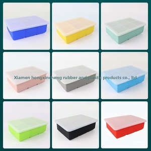 Tapa de silicona de grado alimenticio más vendida para bandeja de cubitos de hielo con molde cuadrado de 4/6/8 compartimentos de fácil desmolde para hacer hielo - Product Image 6