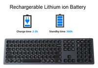 Clavier sans fil Bluetooth en aluminium Azerty ergonomique Clavier Coreen pleine taille rétroéclairé Bluetooths Clavier en aluminium