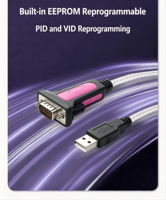 Câble Série USB vers DB9 RS232 FT232, Adaptateur Convertisseur de Port COM 9 Broches de Qualité Industrielle, Câble USB 2.0 en Cuivre Sans Oxygène