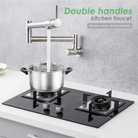 Extension Robinet pliant Robinet de cuisine Poêle Swing Simple Robinet froid Extension Pivotant Télescopique In-Wall Robinet en acier inoxydable