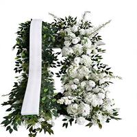 Guirlande suspendue de roses artificielles blanches réalistes en soie avec base en mousse perlée pour décoration de mariage, de remise de diplôme et de chemin de table