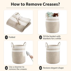 Lớn 58L nâu trắng giặt cản trở cao dệt giỏ lưu trữ cho vườn ươm phòng ngủ phòng khách cho tổ chức chăn bẩn - Product Image 6