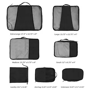 Özel Logo seyahat bavul saklama çantası 8 adet organizatörler ambalaj küpleri Set seyahat bagaj organizatör bagaj saklama çantası s