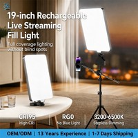 RL-24A Lumière d'appoint rechargeable pour diffusion en direct de 19 pouces, panneau LED plat à gradation progressive RG0 pour le streaming en direct