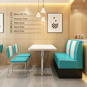 Tables et chaises de <span class=keywords><strong>restaurant</strong></span> de style rétro américain des années 1950 pour les restaurants de hamburgers, les pizzerias et les restaurants de restauration rapide - Product Image 4