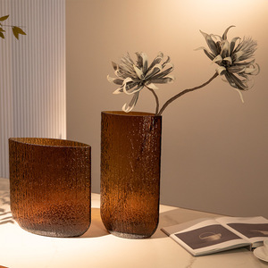 Jarrón de Vidrio Creativo de Estilo Costero, Convexo, Cóncavo, Martillado, Plano y Cilíndrico <span class=keywords><strong>para</strong></span> Decoración del Hogar o Fiestas de Cumpleaños - Product Image 5