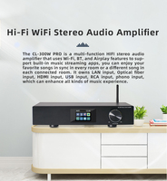 Amplificateur stéréo haute fidélité CL-300W Pro Mini |   DAC/WiFi/Amplificateur multiroom 275W AirPlay 2 Entrée phono Alliage d'aluminium