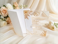 Porte-cartes pliable pour invitation de mariage, invitation de mariage de luxe en acrylique transparent, carte d'invitation de mariage personnalisée imprimée