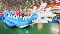 Vente chaude Gonflable Remorqué Poisson Volant Jeu De Sports Nautiques Double Tuyau Gonflable Dragon Boat