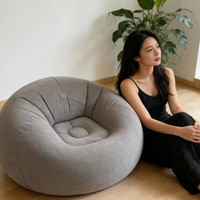 Nouveau fauteuil gonflable minimaliste moderne en PVC, chaise de salon sphérique floquée pour l'extérieur/l'intérieur, tabouret pliable