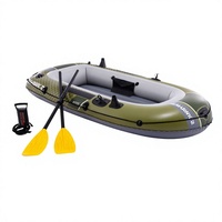 Bateau pneumatique INTEX 66332/66333/66334 pour 2 à 4 personnes, en PVC et acier, stable, durable, écologique et léger, idéal pour la pêche et le canoë.