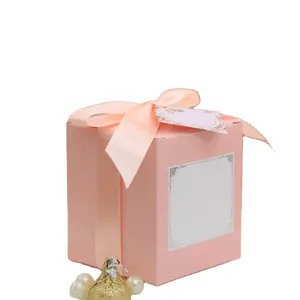 Caixa pequena de 5 polegadas para bolos, caixa branca de presente de casamento, bolo, sobremesa, caixa de presente com fita