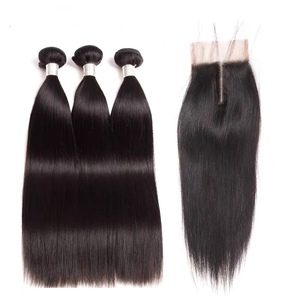 Chine usine Offre Spéciale 100% humaine cheveux raides vierge vierge cheveux raides avec hd fermeture - Product Image 1