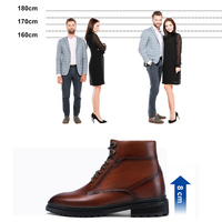 Bottes Chelsea de haute qualité en cuir véritable pour hommes, bottes élégantes avec talonnette rehaussante de 7 cm, bottes personnalisées pour augmenter la taille