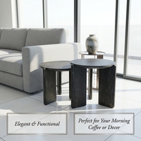 Table basse ronde moderne en MDF effet travertin, format appartement, gain de place, pour salon, vente en gros