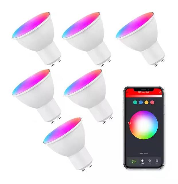 Tuya WIFI Control Dimmable RGBW Smart Bulb GU10 LED Ceiling Spot Lights LED Recessed Downlight Track Lighting