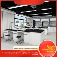 Ventes directes usine KD Chine Modèle 0002 Postes de travail de laboratoire en acier, hotte à fumées chimiques, stratifié résistant aux produits physico-chimiques, central